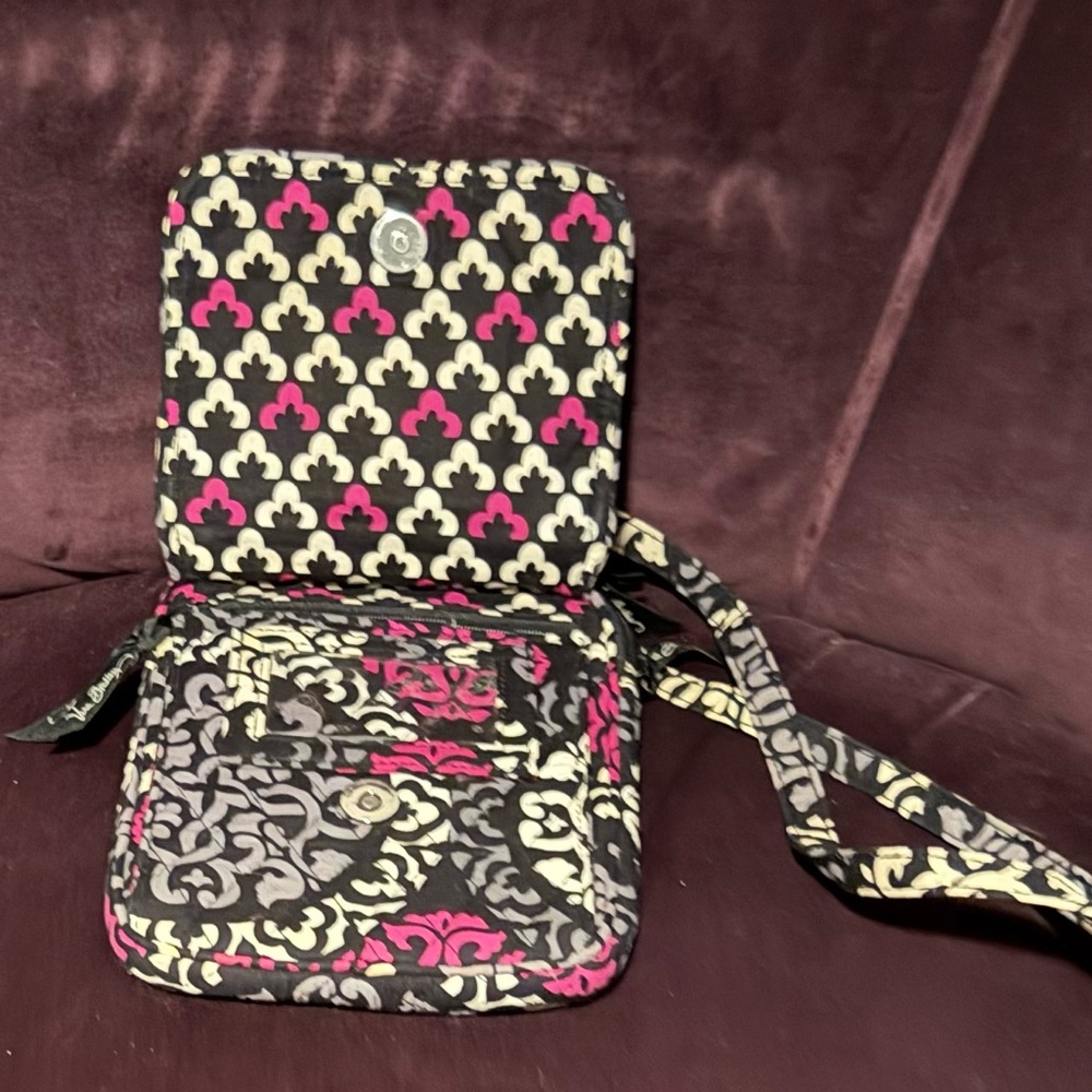 Vera Bradley Mini Hipster Crossbody Bag. Canterbury Magenta Pattern. EUC